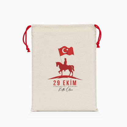 29 Ekim Baskılı Ham Bez Kese