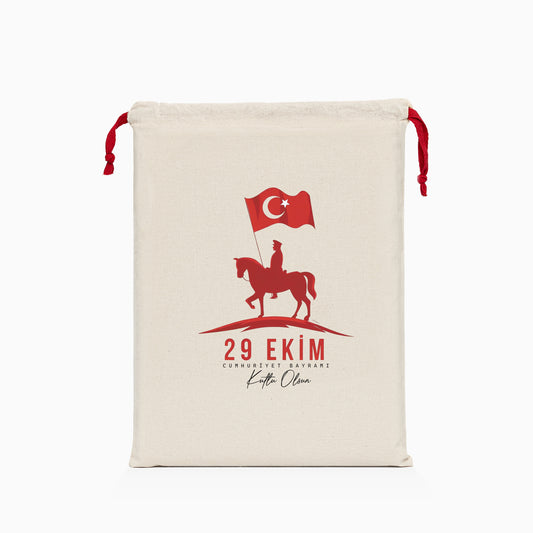 29 Ekim Baskılı Ham Bez Kese