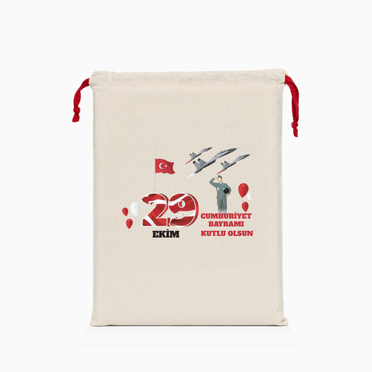 29 Ekim Baskılı Ham Bez Kese