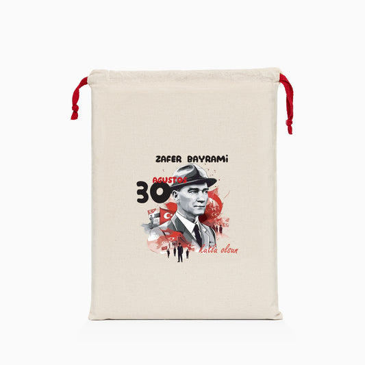 30 Ağustos Baskılı Ham Bez Kese