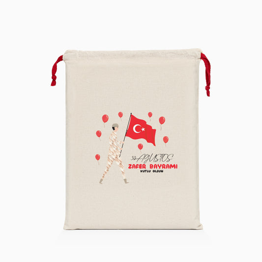 30 Ağustos Baskılı Ham Bez Kese