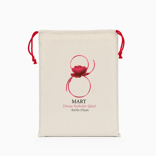 8 Mart Baskılı Ham Bez Kese
