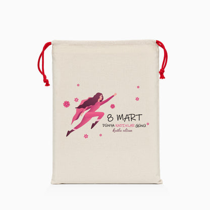 8 Mart Baskılı Ham Bez Kese