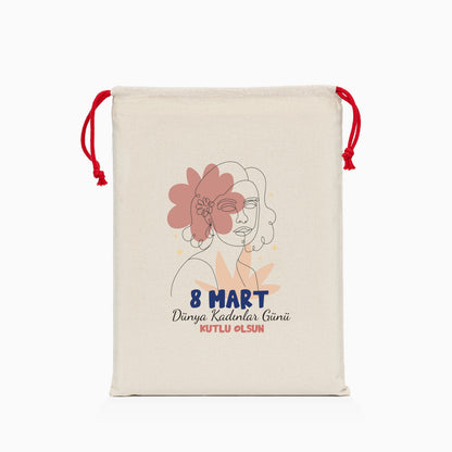 8 Mart Baskılı Ham Bez Kese