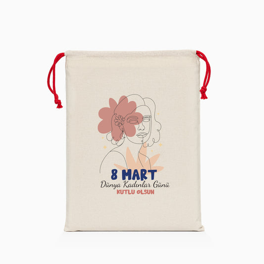8 Mart Baskılı Ham Bez Kese