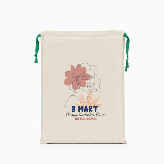 8 Mart Baskılı Ham Bez Kese