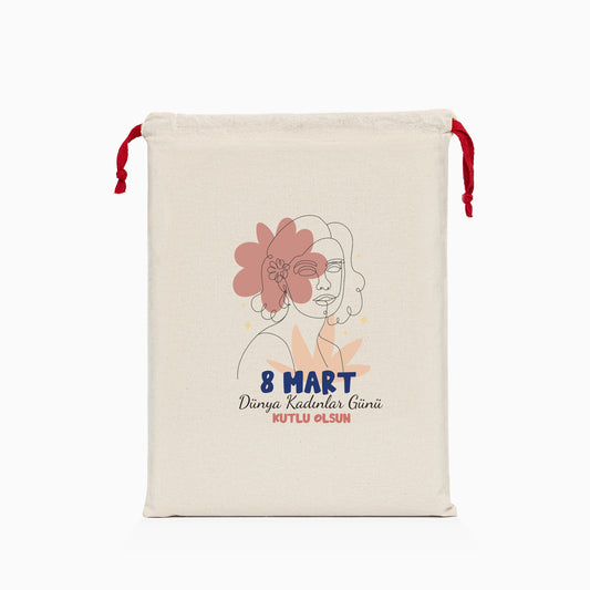 8 Mart Baskılı Ham Bez Kese
