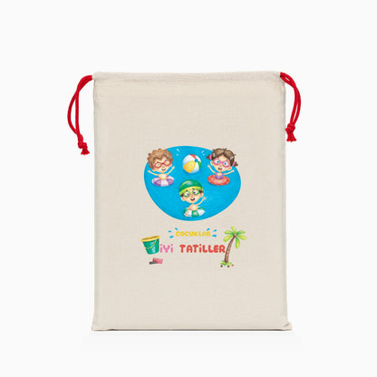 İyi Tatiller Baskılı Ham Bez Kese