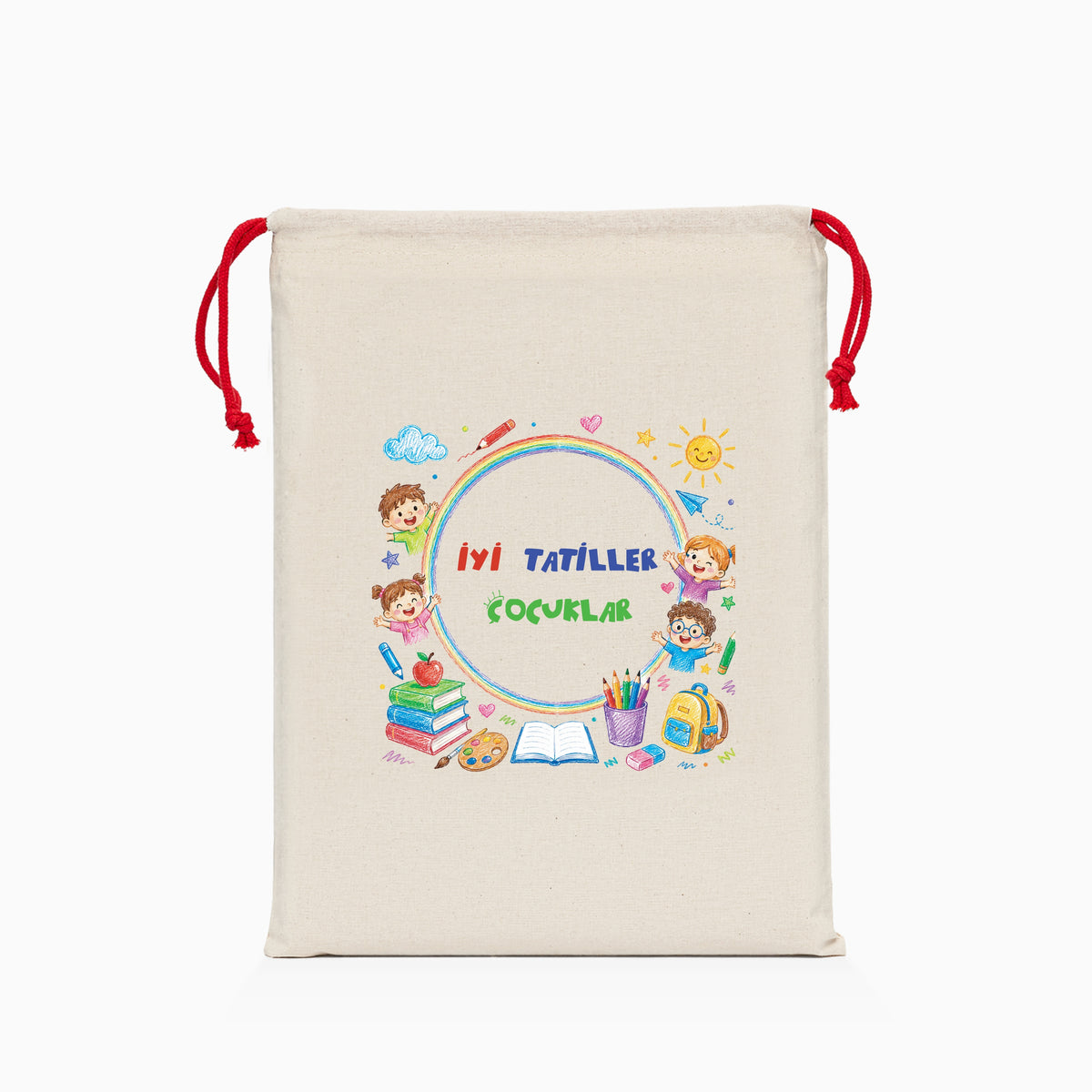 İyi Tatiller Baskılı Ham Bez Kese