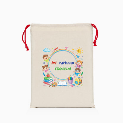 İyi Tatiller Baskılı Ham Bez Kese
