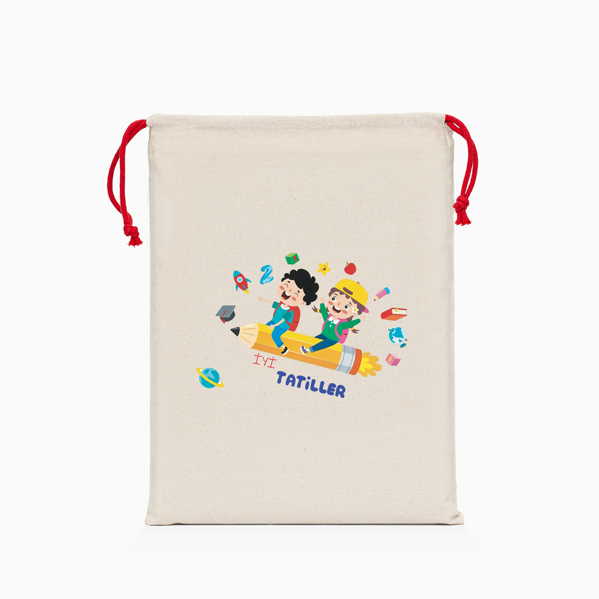 İyi Tatiller Baskılı Ham Bez Kese