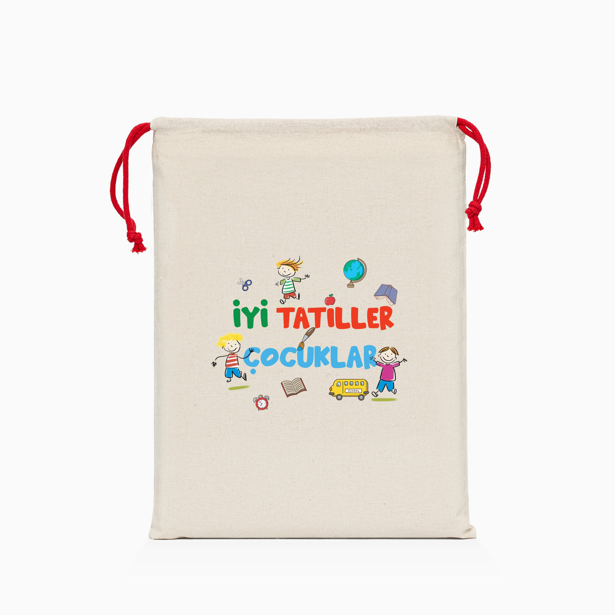 İyi Tatiller Baskılı Ham Bez Kese