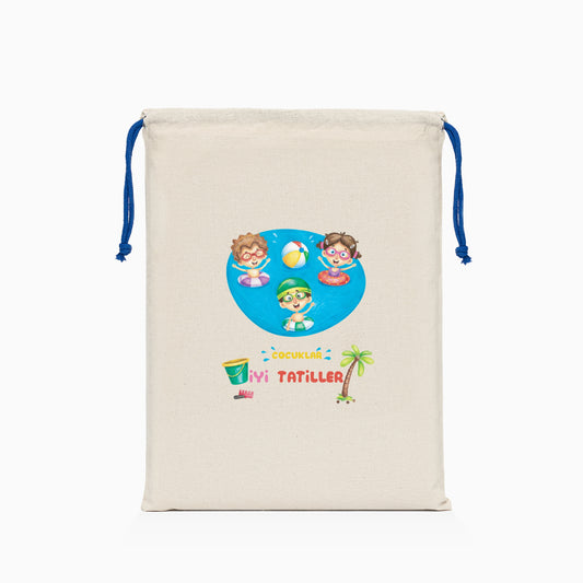 İyi Tatiller Baskılı Ham Bez Kese