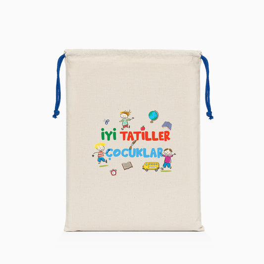 İyi Tatiller Baskılı Ham Bez Kese