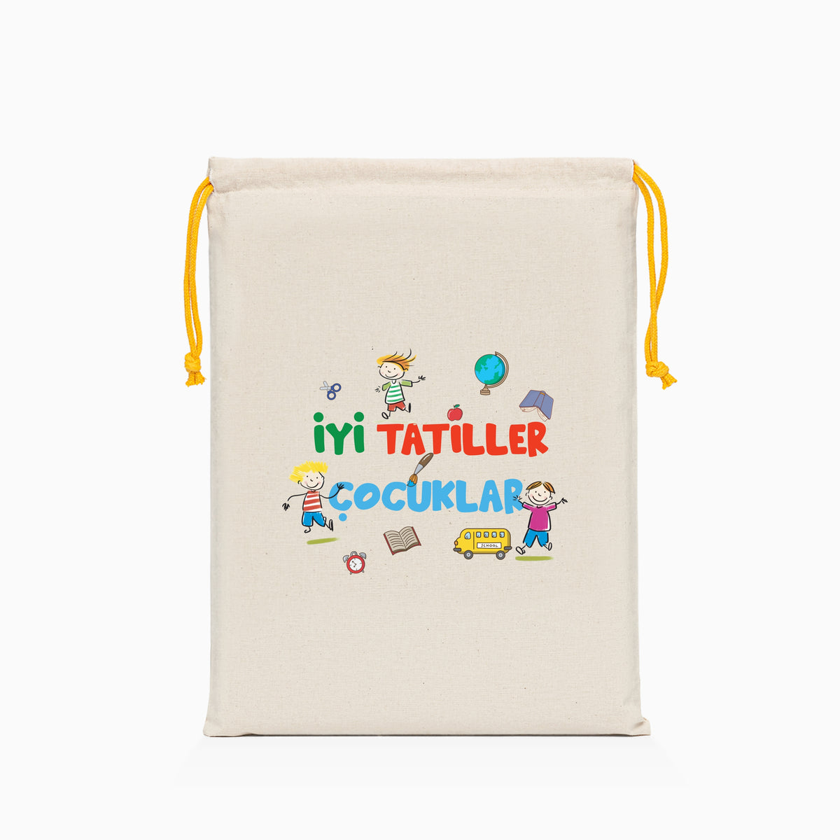 İyi Tatiller Baskılı Ham Bez Kese