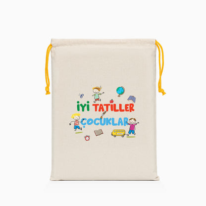 İyi Tatiller Baskılı Ham Bez Kese