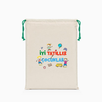 İyi Tatiller Baskılı Ham Bez Kese