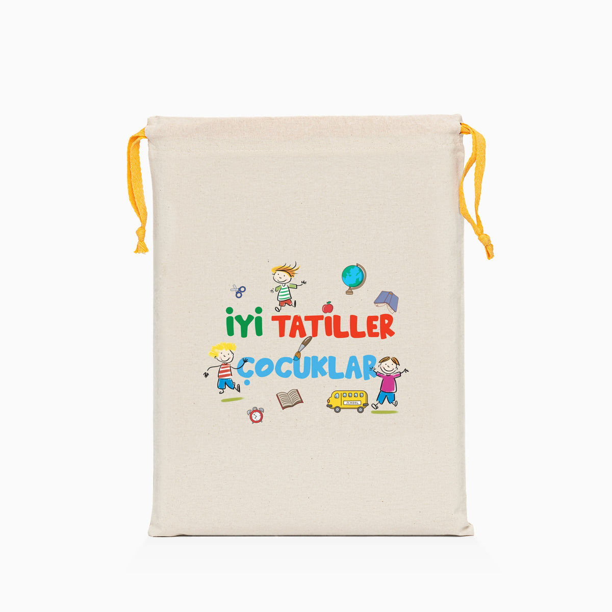 İyi Tatiller Baskılı Ham Bez Kese