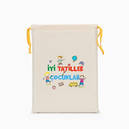 İyi Tatiller Baskılı Ham Bez Kese