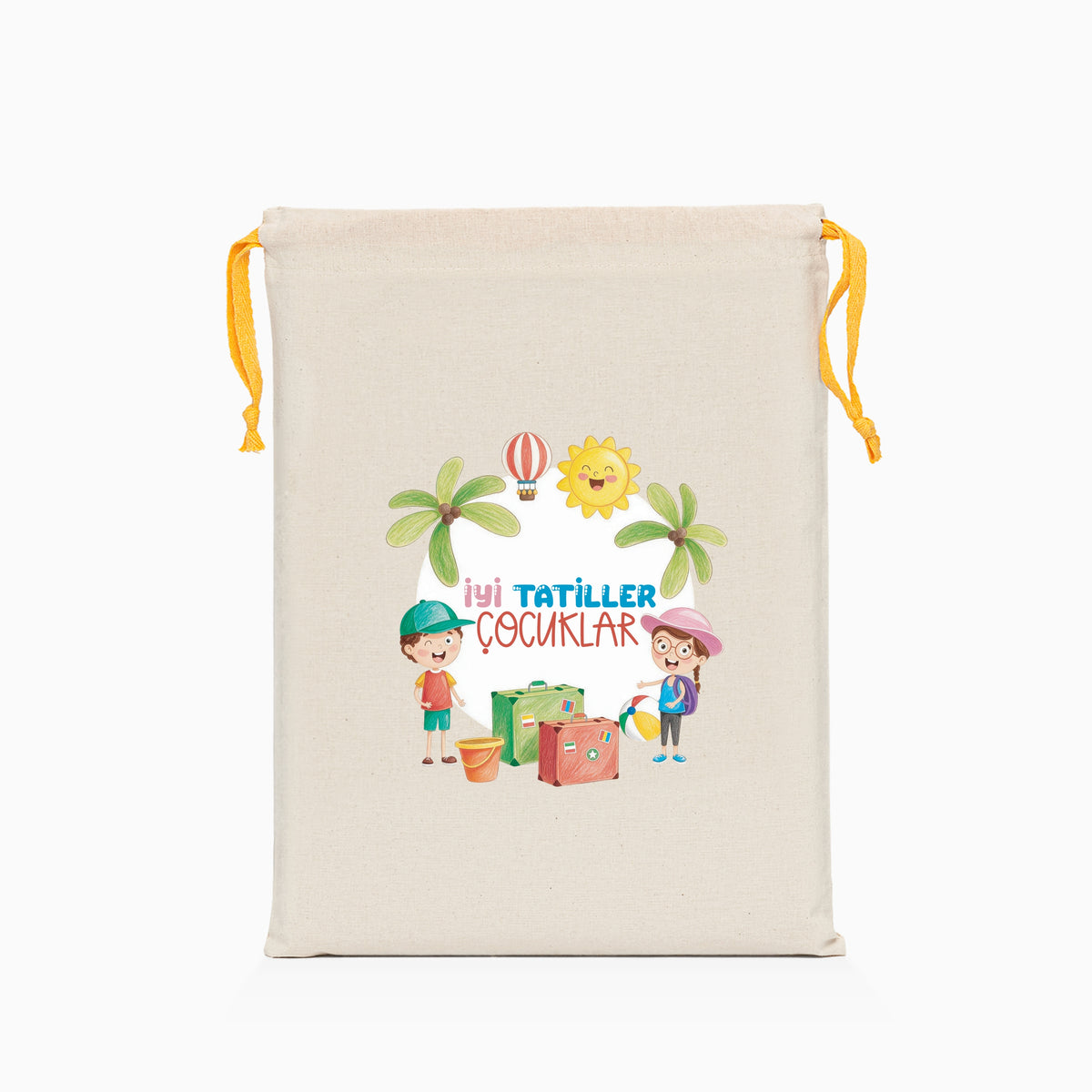 İyi Tatiller Baskılı Ham Bez Kese