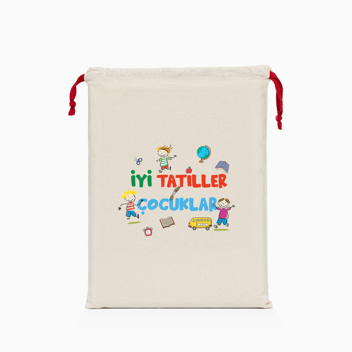İyi Tatiller Baskılı Ham Bez Kese