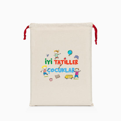 İyi Tatiller Baskılı Ham Bez Kese