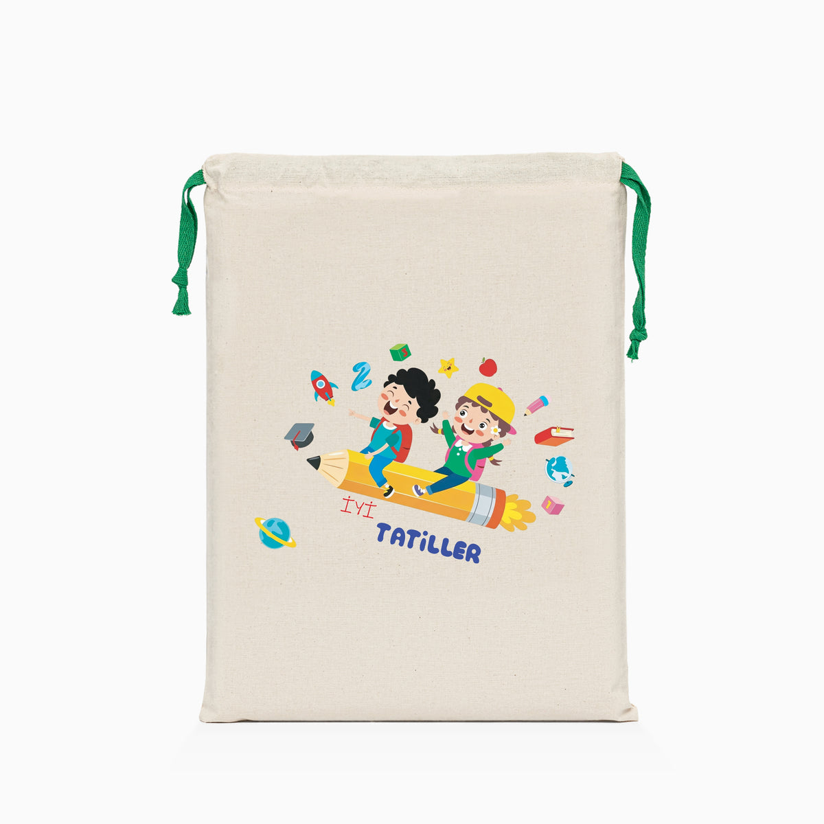İyi Tatiller Baskılı Ham Bez Kese